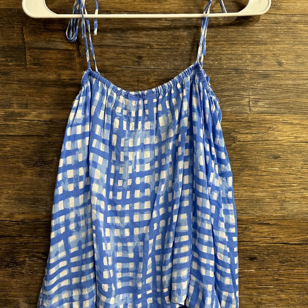 Lilly Pulitzer Blue and White Smocked Tank Top - Picture 6 of 7